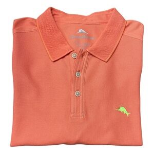 Tommy Bahama Mens Orange Polo Shirt Supima Cotton Blend in Orange Size‎ XL